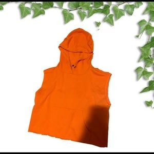 Orange cut off hoodie